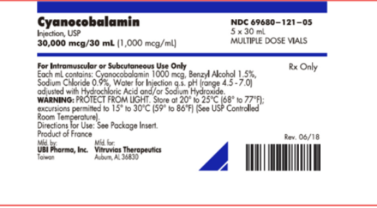 Picture of CYANOCOBALAMIN 1000MCG INJ RD MDV 5X30ML