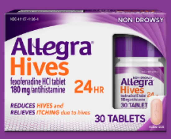 Picture of ALLEGRA ADULT HIVES 180MG TAB 30
