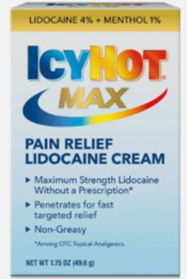 Picture of ICY HOT MAX LIDOCAINE + MENTHOL CRE 1.75OZ