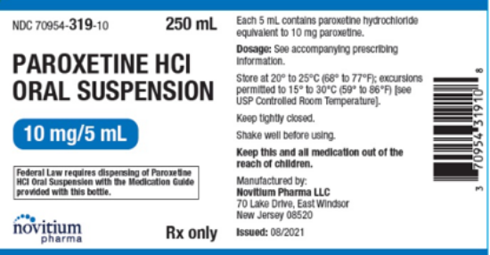 Picture of PAROXETINE HCL SUSPENSION 10MG/5ML OS OR 250ML
