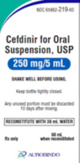 Picture of CEFDINIR 250MG/5ML ORAL SUSP CL 60ML