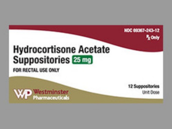 Picture of HYDROCORTISONE 25MG RX SUP 12